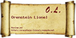 Orenstein Lionel névjegykártya